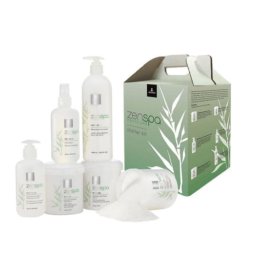 Starter Kit Set Jessica: ZenSpa Revive, Volcanic Pumice, Exfoliating, Foot Scrub, 435 g + ZenSpa Restore, Aloe Vera, Cuticle Remover Gel, 251 ml + ZenSpa Intense, Vitamin E, Moisturizing, Foot Cream, 425 g + ZenSpa Awaken, Soothing, Foot Bath Salt, 453…