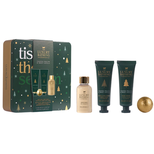Set The Luxury Bathing Company: Toasted Praline & Sweet Vanilla, Moisturizing, Hand Cream, 50 ml + Toasted Praline & Sweet Vanilla, Hydrating & Softening, Body Cream, Daily, 50 ml + Toasted Praline & Sweet Vanilla, Bath Bomb, 25 g + Toasted Praline &…