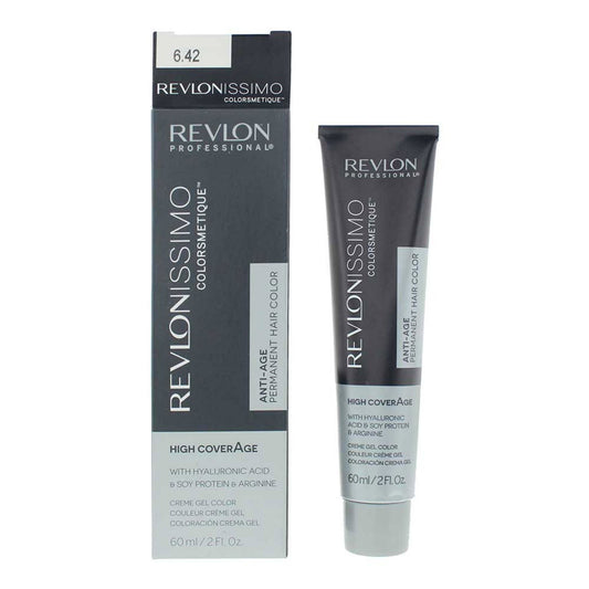 Revlon, Revlonissimo Colorsmetique, Permanent Hair Dye, 6.42 Dark Pearly Chestnut Blonde, 60 ml