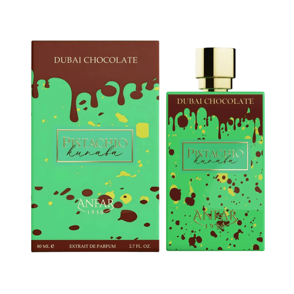Anfar, Dubai Chocolate - Pistachio Kunafa, Extrait De Parfum, Unisex, 80 ml