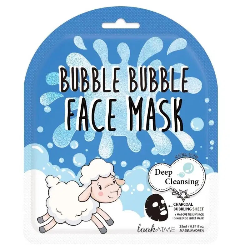 Look At Me, Bubble Bubble, Charcoal, Deep Cleansing, Sheet Mask, For Face, 25 ml